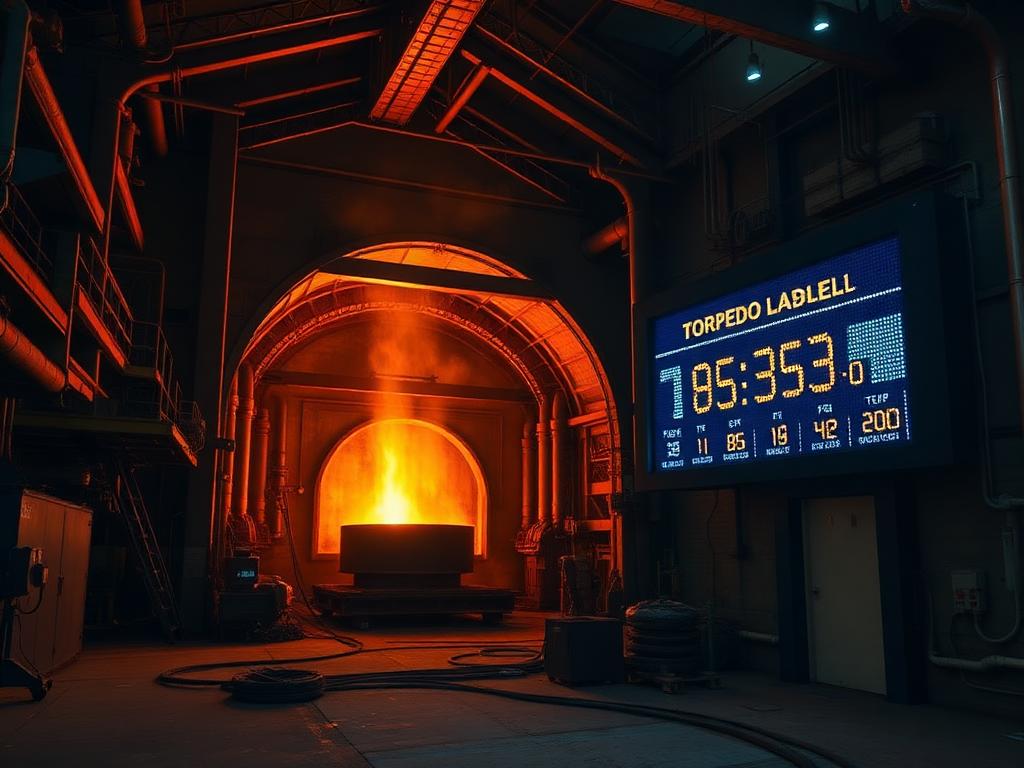 Cast house torpedo-level display installation